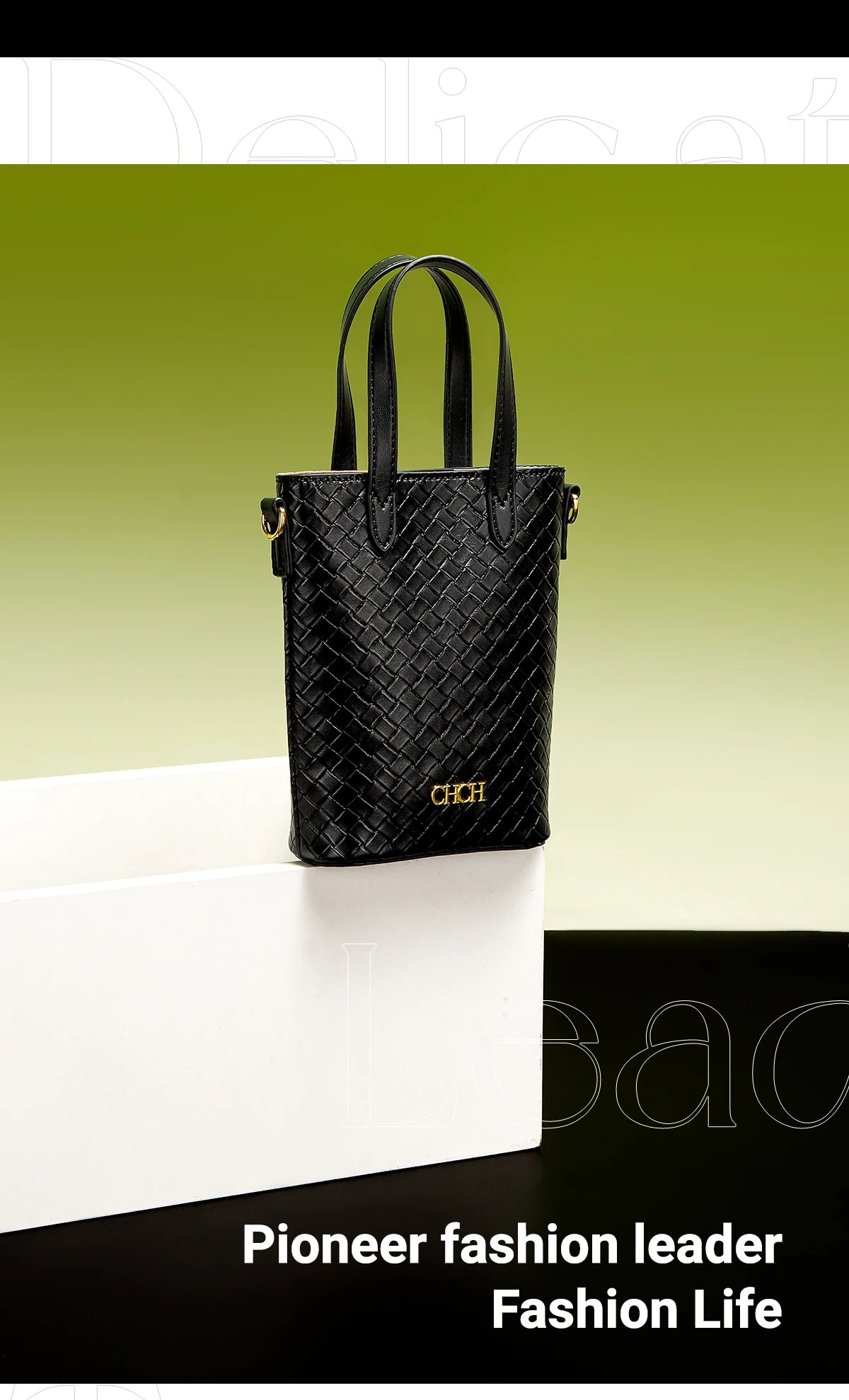 CHCH Luxury Monogram Phone Bag – Textured Crossbody Mini Tote