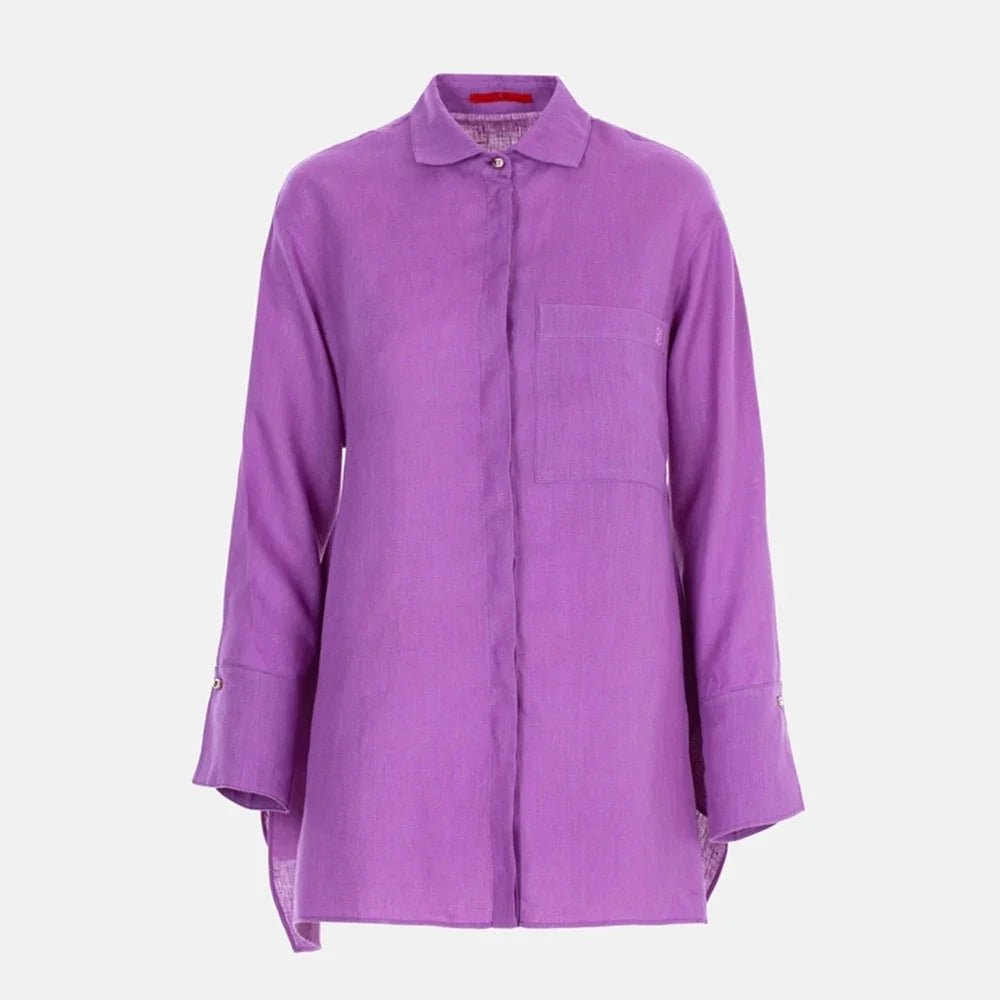 CHCH Embroidered Loose Shirt – Elegant Casual Office Top