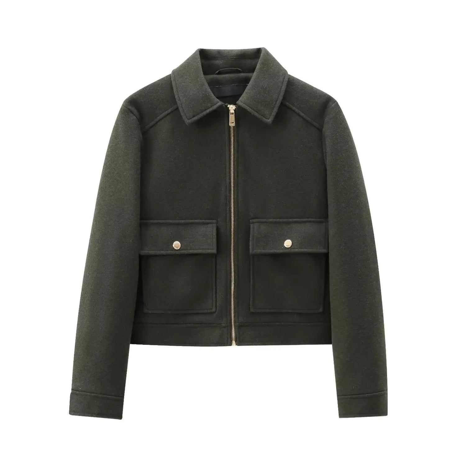 Cropped Zip Jacket with Utility Pockets