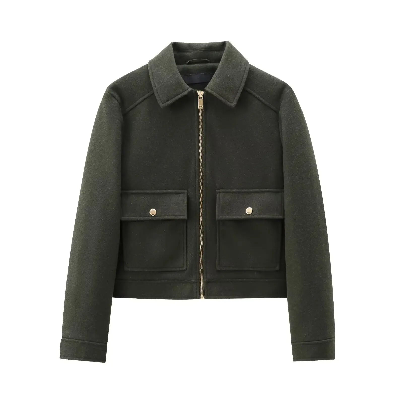 Cropped Zip Jacket with Utility Pockets