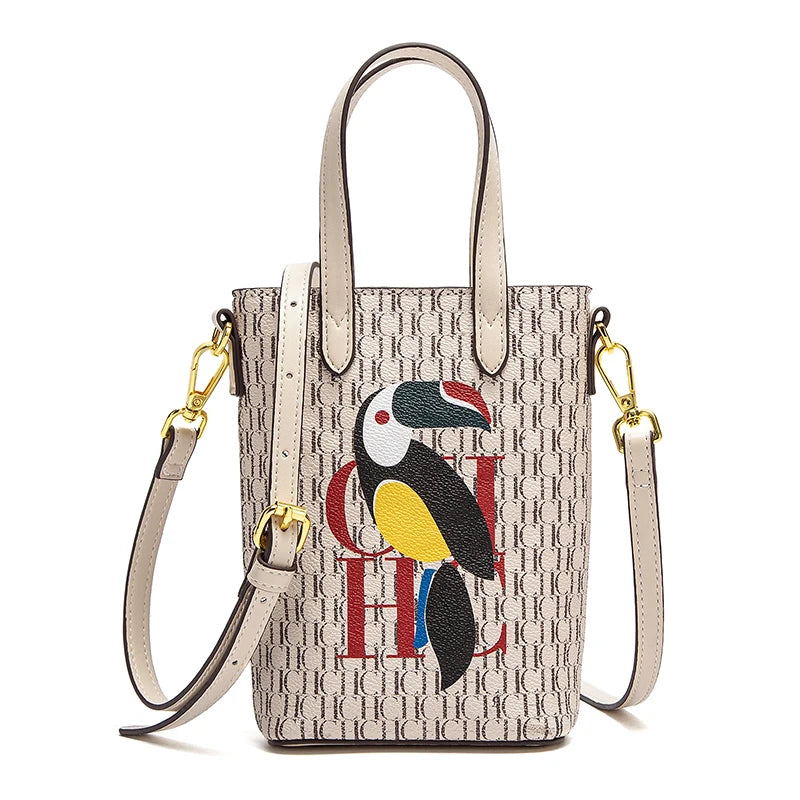 CHCH Luxury Monogram Phone Bag – Textured Crossbody Mini Tote