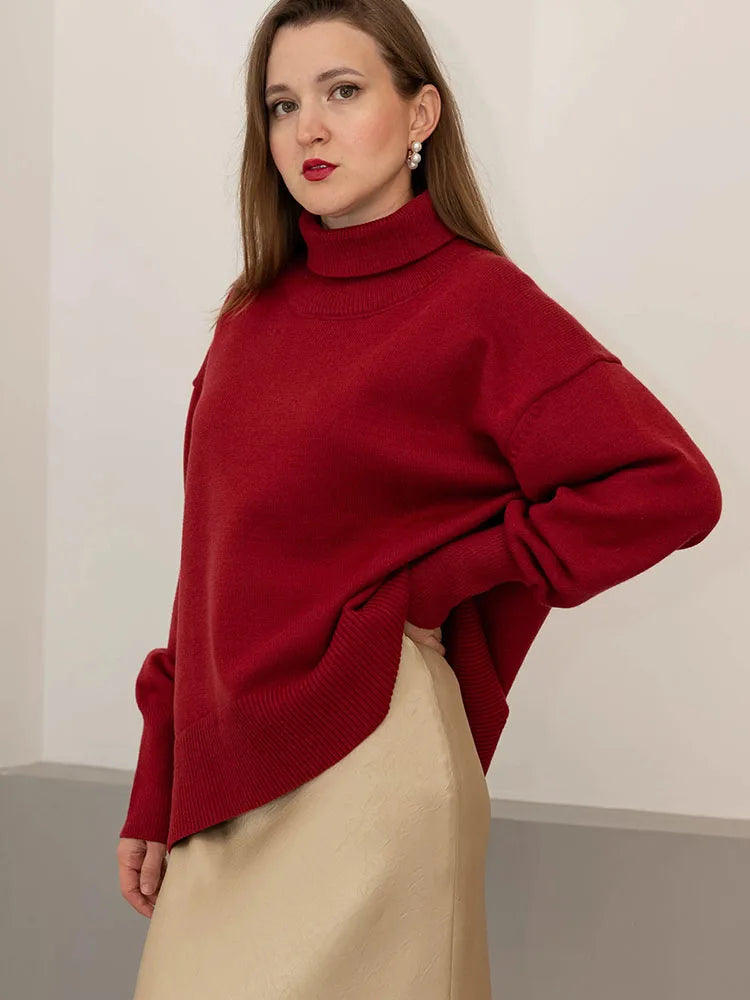 Signature Heavy Knit Turtleneck Sweater — Oversized Fit