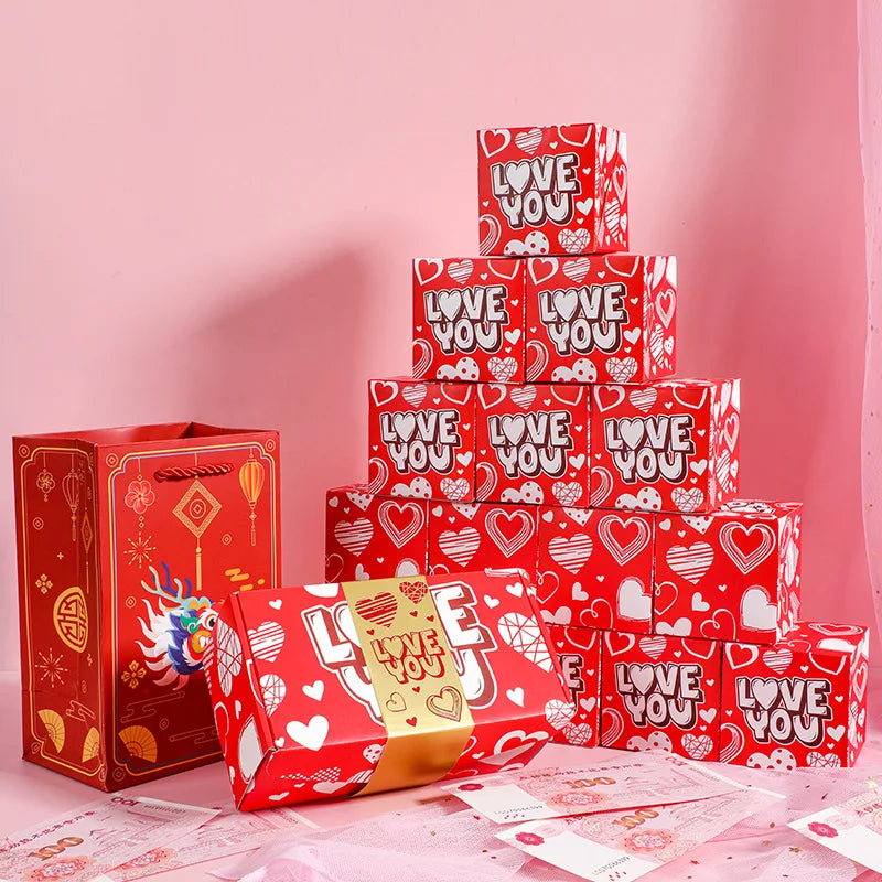 Valentine Surprise Explosion Gift Box – Jumping Love Box Set (12 Pieces)