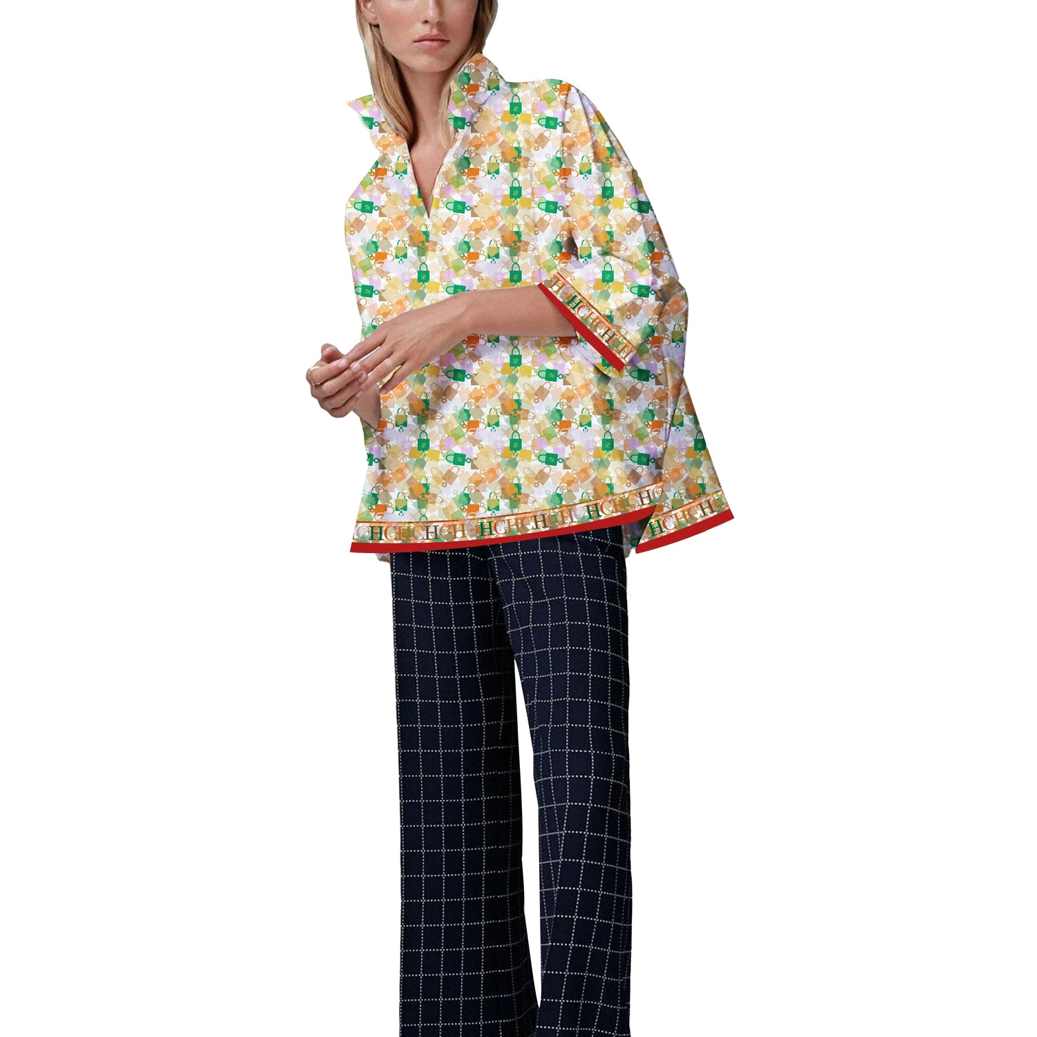 CHCH Printed Casual Blouse – Women’s Loose Half Sleeve Summer Shirt