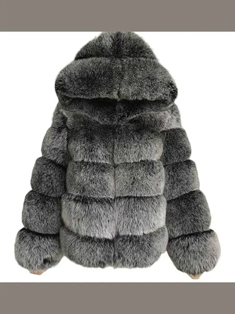 Signature Luxe Faux-Fur Hooded Coat