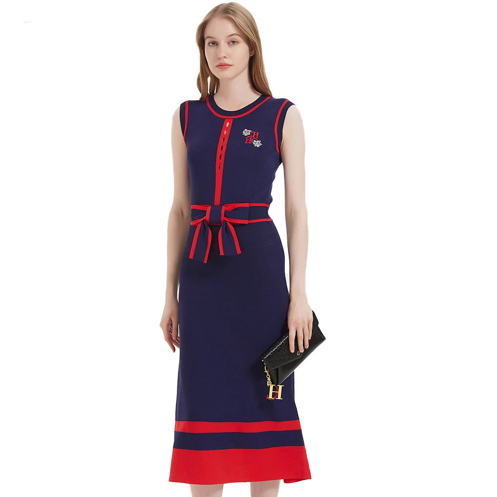 CHCH Sleeveless Knit Midi Dress – Vintage Summer Elegant Dress