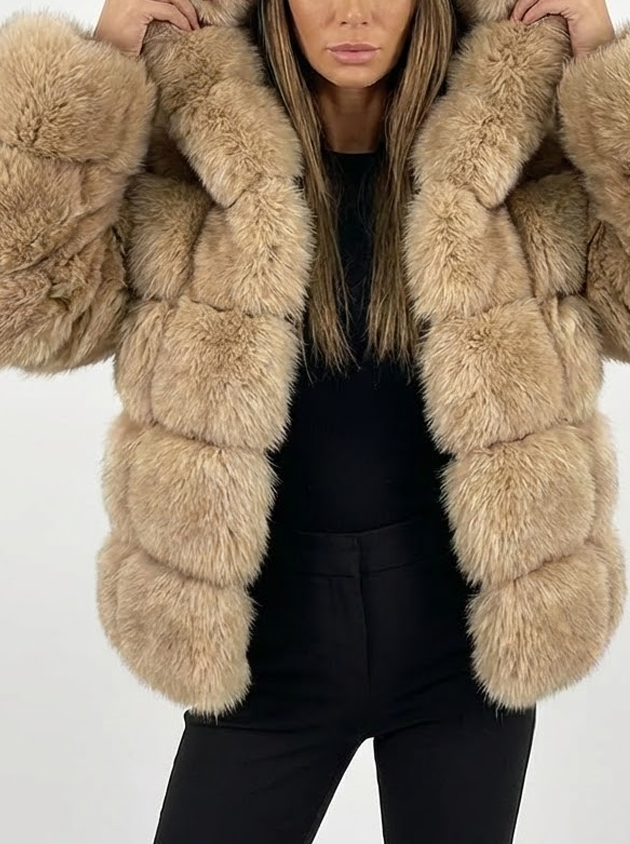 Signature Luxe Faux-Fur Hooded Coat
