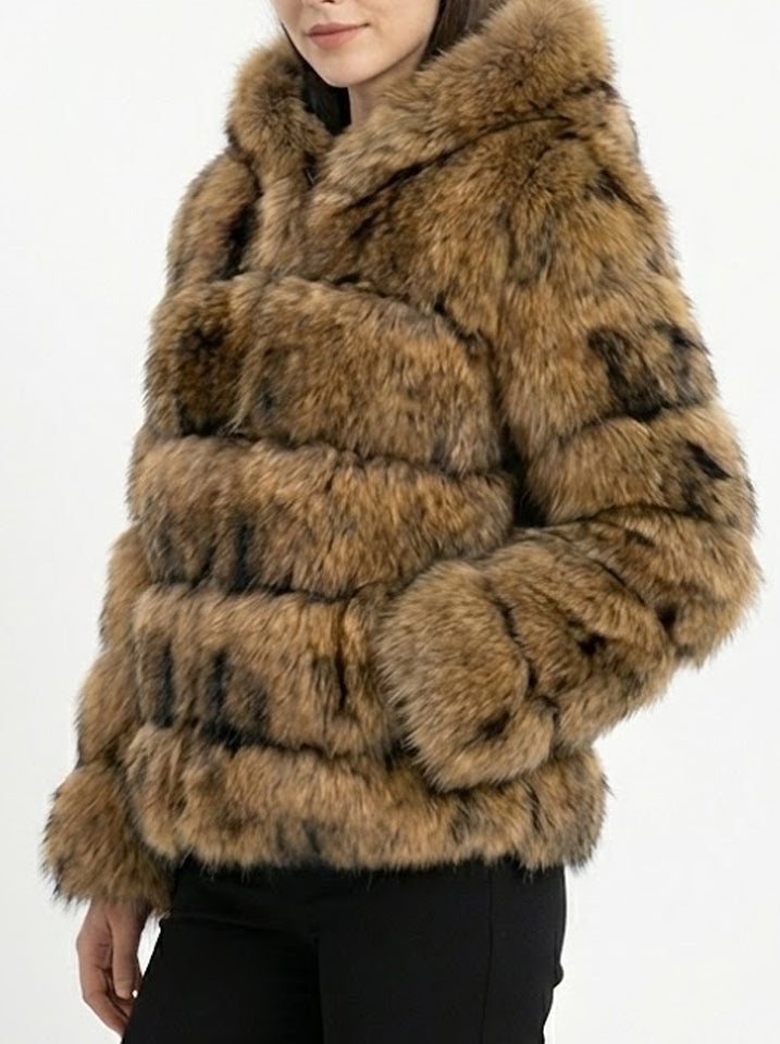 Signature Luxe Faux-Fur Hooded Coat