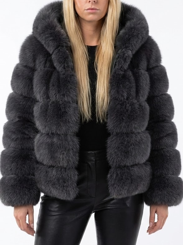 Signature Luxe Faux-Fur Hooded Coat