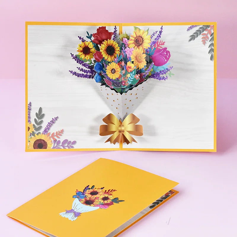 3D Pop-Up Flower Greeting Card – Romantic Valentine & Special Occasion Card