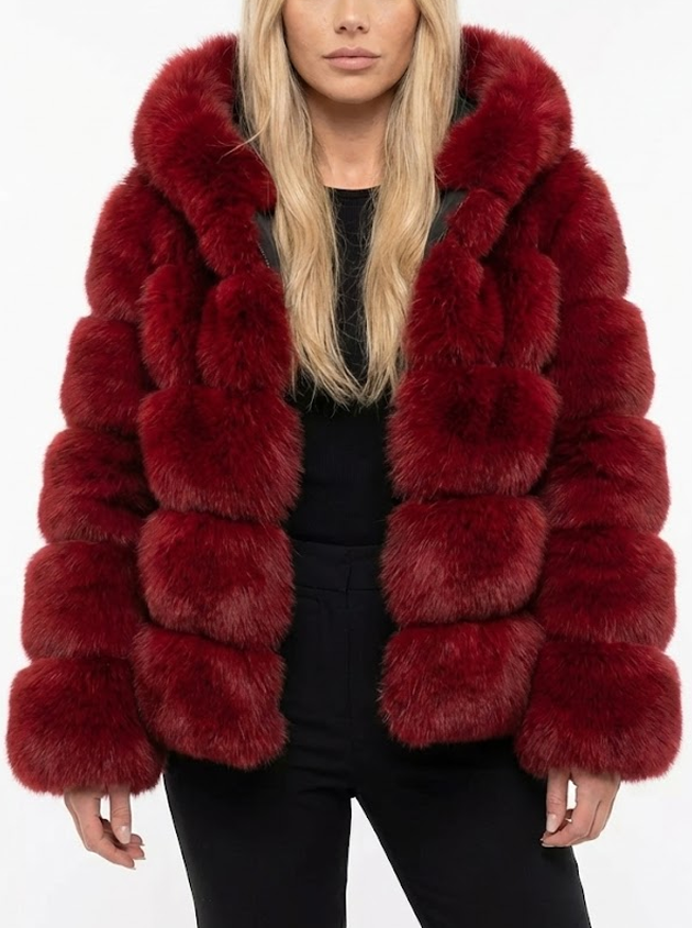 Signature Luxe Faux-Fur Hooded Coat