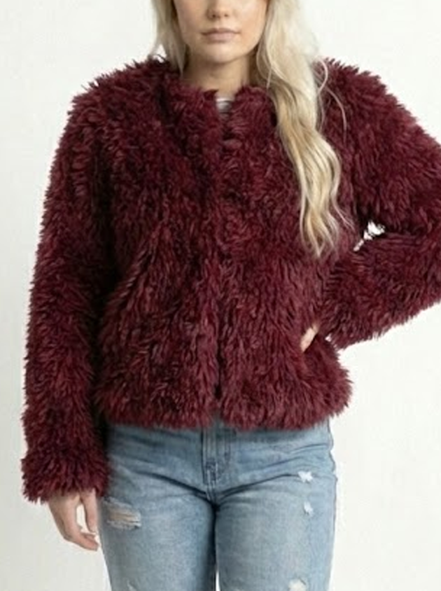 Plush Faux-Fur Zip Jacket