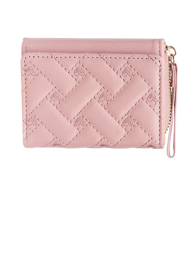 Élise™ Quilted Mini Wallet – Compact Zip Card & Coin Purse