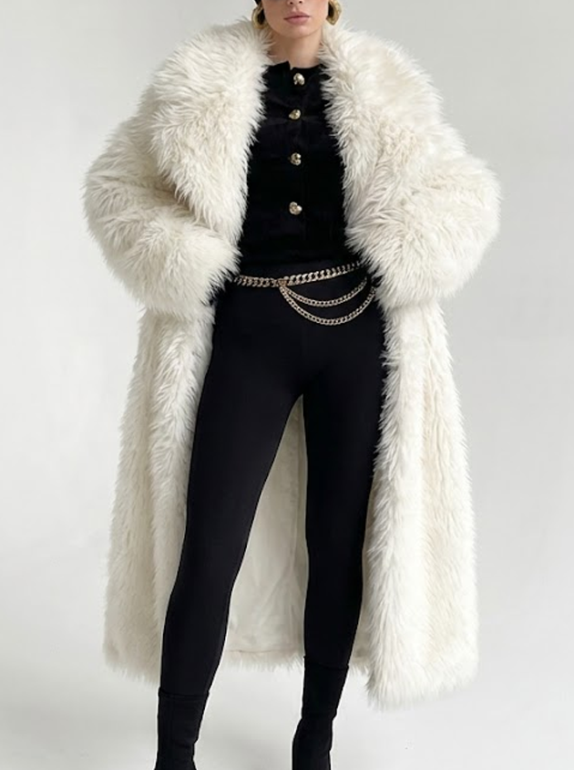 Signature Longline Faux-Fur Overcoat
