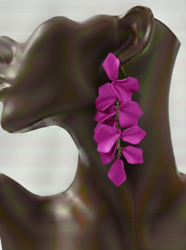 Bohemian Rhapsody: Long Floral Statement Drop Earrings