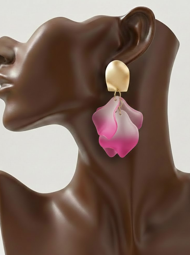 Bohemian Rhapsody: The "Soft Rose" Petal Tassel Earrings