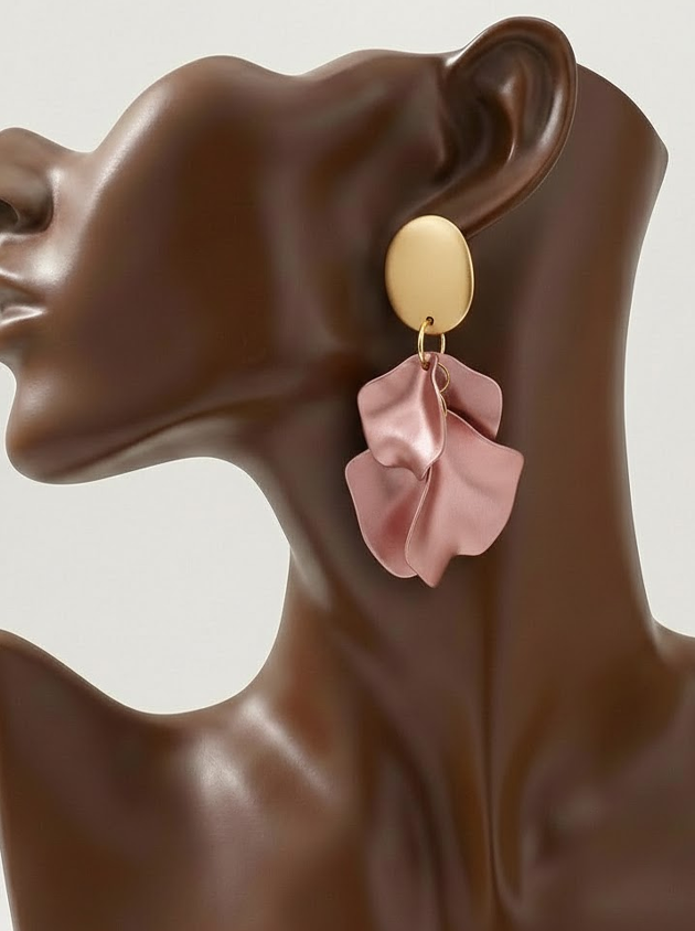 Bohemian Rhapsody: The "Soft Rose" Petal Tassel Earrings